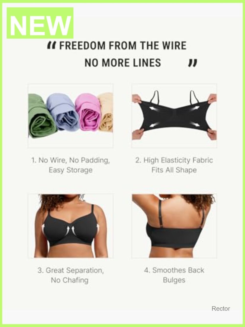 Wireless Seamless Everyday Bralette with Natural Support - Picture 2 of 7
